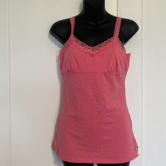Urban Heritage Girly Coquette Pink Lace Tank‎ Top Size Large - Picture 1 of 6
